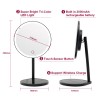 New Compact And Portable Lightweight  Wireless Charging Multi-functional LED Makeup Mirror Desktop Smartphone Charger