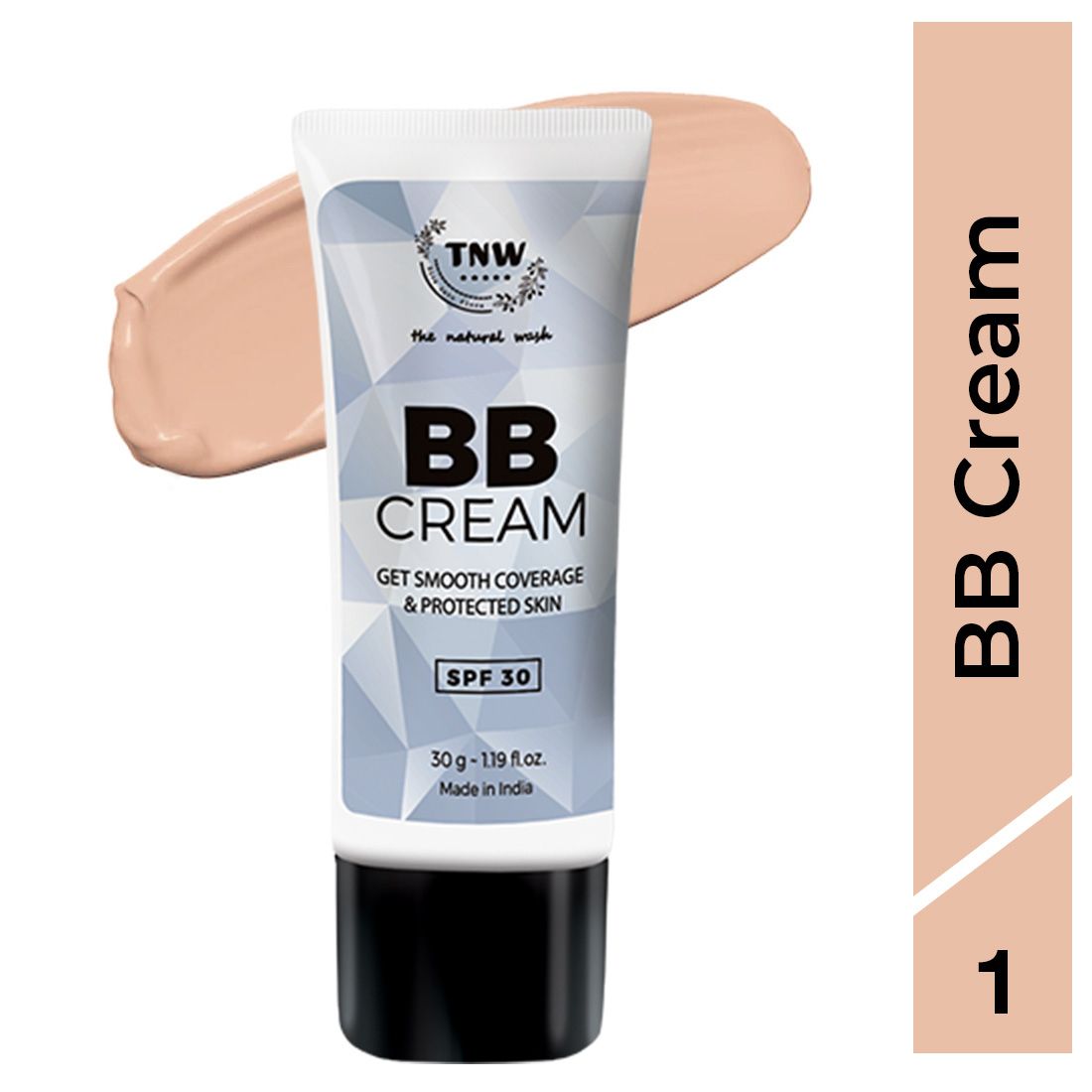 TNW – The Natural Wash BB Cream for Medium Coverage & No Makeup Look | BB cream with SPF 30 and Natural Ingredients | Suits All Skin Tones 30ml