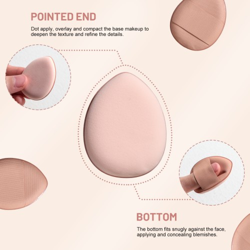 Eco-friendly Bamboo Makeup Brush Set with Cosmetic Sponge Puff Double-ended Sponge Eyeshadow Applicator Professional Beauty Tool Kit