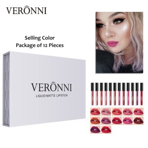 12 Color Matte Liquid Lipgloss Kit Waterproof Make-Up Nude Lip Gloss Plumper Long-lasting Lip Stick Set mat labiales lipsticks