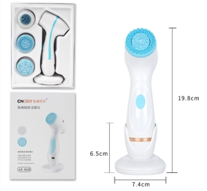 2021 Hot 3 in1 Rechargeable Sonic facial Cleansing brush Sonic Rotating  Waterproof pore cleaning Electric Face Massager