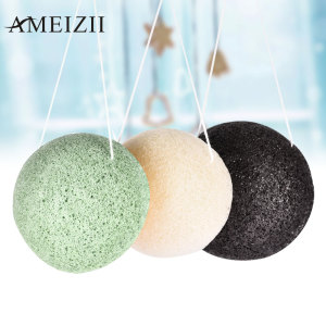 AMEIZII Wholesale Konjac Sponge Powder Puff Make Up Sponges Accessory Foundation Belleza Facial Powder Cosmetic Puff