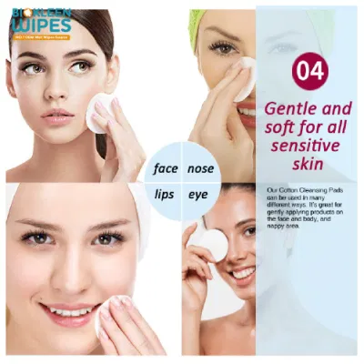 Biokleen OEM Free Sample Pad Cosmetic Makeup Product Facial Cotton Pad Feminine Makeup Remover Pads Microfiber for Sensitive Skin