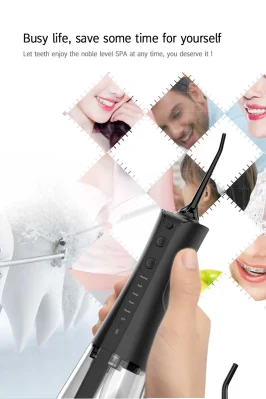 Black White Ravelling Oral Irrigator Teeth Water Flosser Cleaner