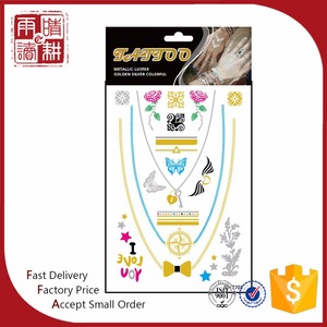 china wholesale temporary tattoo body jewelry art, metal flash tattoo