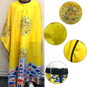 Custom barbers salon pongee cape,private label waterproof hair cutting salon equipment yellow hairdressing cape