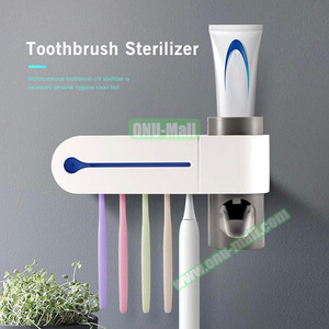 Easy Install Wall Mounted Toothbrush Holder with 5 UV Toothbrush Sterilizer