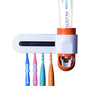 Electric UV Light Sanitizer Kills 99.9% Bacteria Toothbrush holder Sterilizer & Toothpaste dispenser
