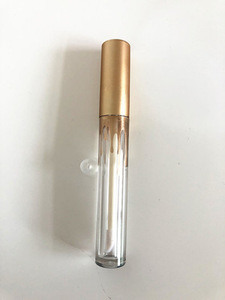 Empty Round Clear Gold Plastic Mini Liquid Mascara Lipgloss Eyeliner Tube 3.5ml 2.5ml