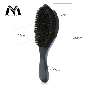 Factory Price Custom Logo Black Natural Wood Handle Boar Bristle Beard Styling Brush