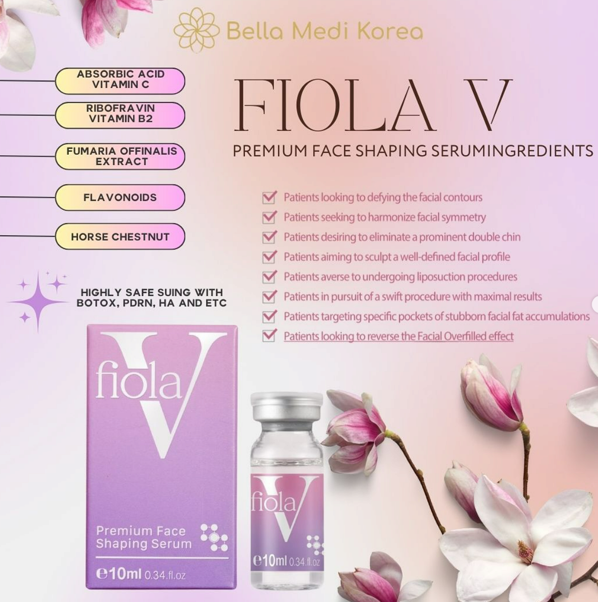 Fiola V premium Face Shaping Serum,Fat dissolver
