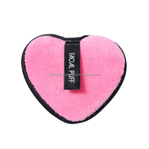 heart shape oem logo no bran name clean sponge makeup remover pads facial cleaning sponge puff