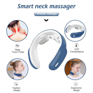 korean intelligent Infrared mini cordless neck massager remote control wireless electric neck massager