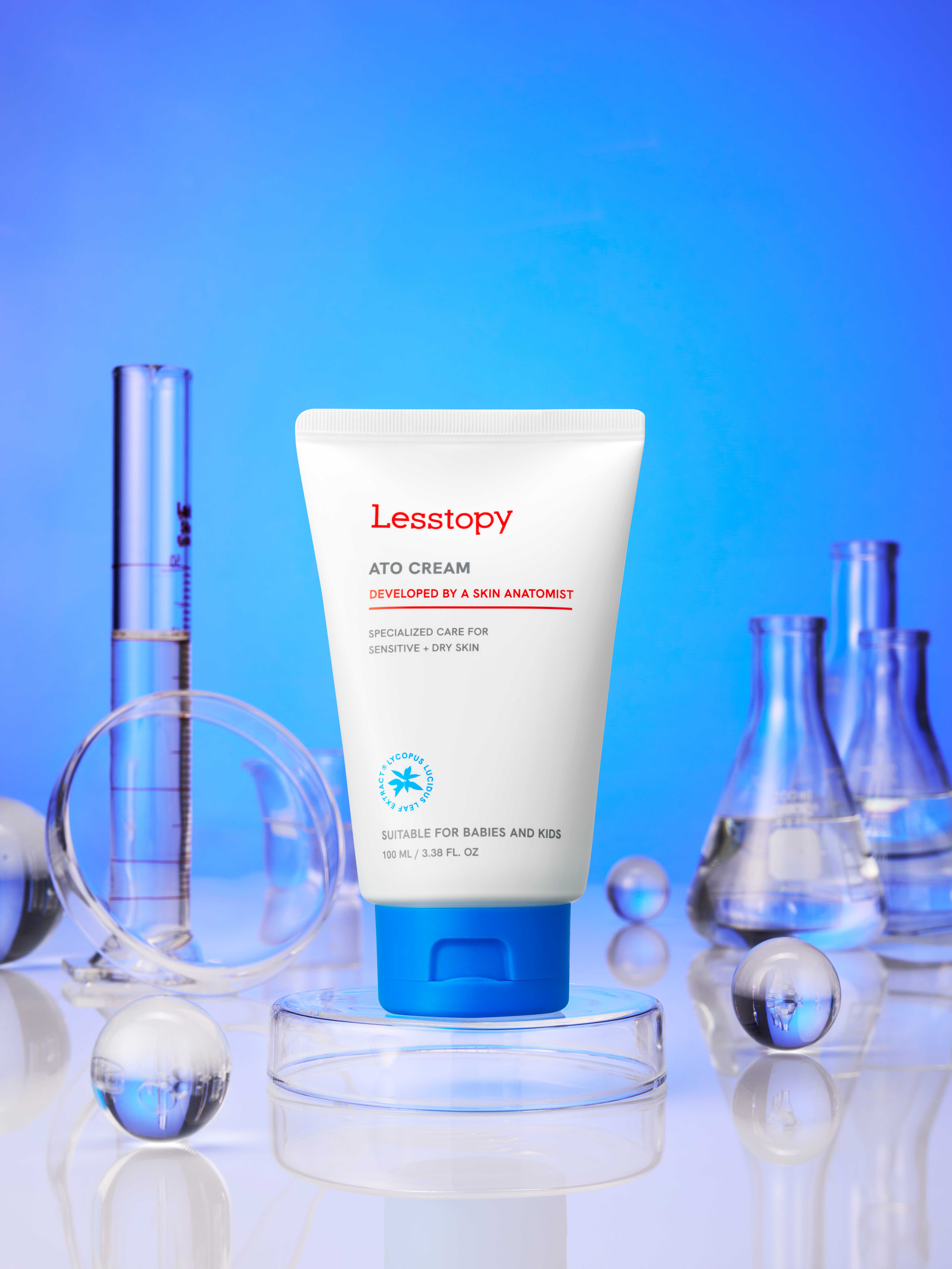 [Lesstopy] ATO Cream for Baby Organic, EWG Green, Fragrance-Free, Moisturizer for Sensitive Skin