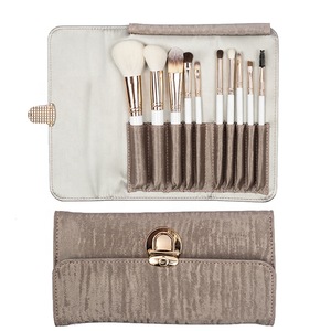 make up pinsel set organic makeup 10 pcs animal hair brush set