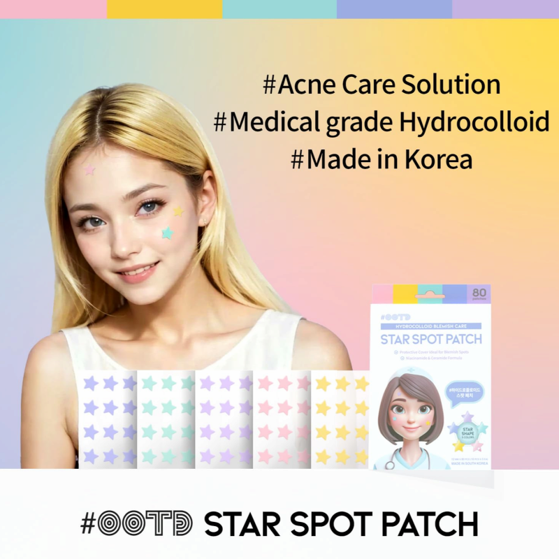 OOTD Star Spot Acne Pimple Patch For Face Hydrocolloid Niacinamide Ceramide Cute Pastel Colors
