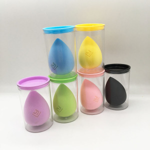 Plastic cylinder Hydrophilic Foam Face Cosmetic puff Make Up Foundation Blending Blender Beauty  Latex Free Makeup Sponge