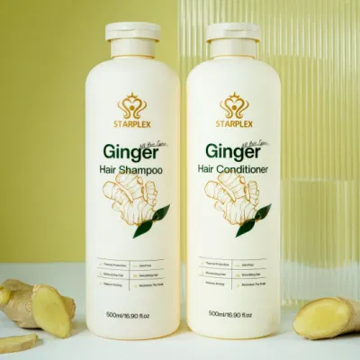 Private Label Shampoo Hair Care Set Organic Natural OEM Strengthen Anti Hair Loss Ginger Shampoo and Conditioner Set