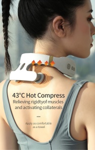 U shape mini electric ems smart neck massager with heating function