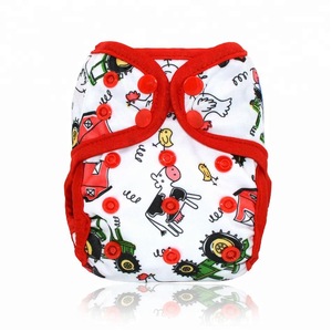 Waterproof PUL newborn cloth diaper/nappy cover, double leaking gussets