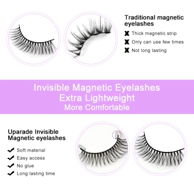 Wholesale Magic Lashes Invisible Magnetic Eyelashes Vendor with Customized Lash Box