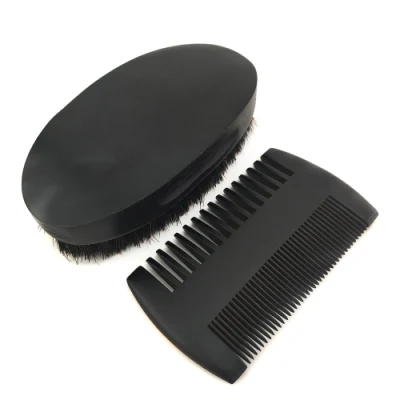 Wholesale Price Custom Black Wood Hair Wide Tooth Comb Beard Care Kits Man′s Beard Brush and Comb Sets