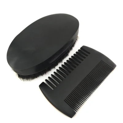 Wholesale Price Custom Black Wood Hair Wide Tooth Comb Beard Care Kits Man&prime;s Beard Brush and Comb Sets