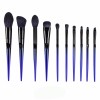 10-Piece Gradient Blue Makeup Brush Set – Premium Synthetic Bristles & Ergonomic Handles | OEM/ODM Professional Cosmetic Brushes for Private Label