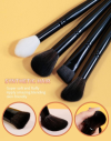 Custom Private Label 23 Pcs Professional Makeup Brush Set Black Wooden Handle Synthetic Goat Hair Powder Eyeshadow Cosmetic Brushes Wholesale