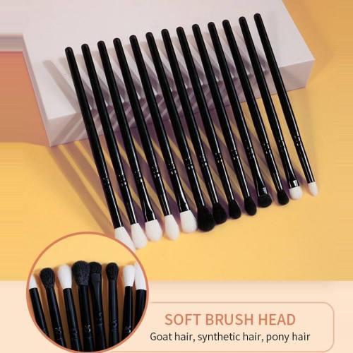Custom Private Label 23 Pcs Professional Makeup Brush Set Black Wooden Handle Synthetic Goat Hair Powder Eyeshadow Cosmetic Brushes Wholesale