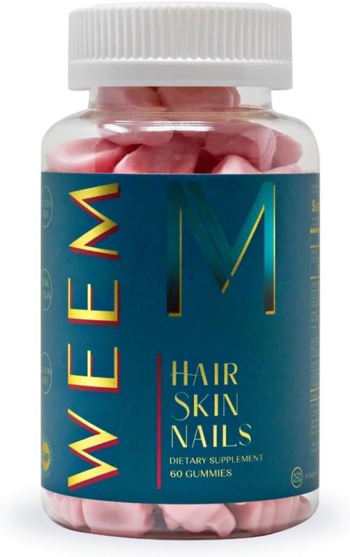 WEEM Hair Skin and Nails Gummies - Supports Healthy Hair - Vegan biotin Vitamins for Women & Men Supports Faster Hair Growth, Stronger Nails