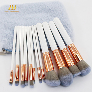 2019 new style beauty makeup tools 12pcs fiber private label  makeup brush set professional