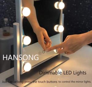 2021 Newest Hollywood Makeup Vanity Mirror Tabletops Lighted Cosmetic Mirror with 3 COLORS LED Light adjustable Bulbs