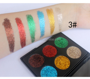 6 colors Sequin Diamond Eyeshadow beauty super Shiny metallic Glitter Powder Highlight Eye Shadow Party makeup