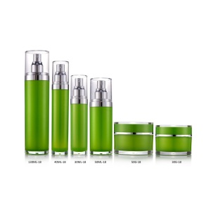 acrylic lotion pump bottle and cream jar set of cosmetic packaging for skin care and cosmetics