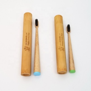 Adult/Kids Custom Logo Vegan Biodegradable Bamboo Wood Toothbrush Travel Kit