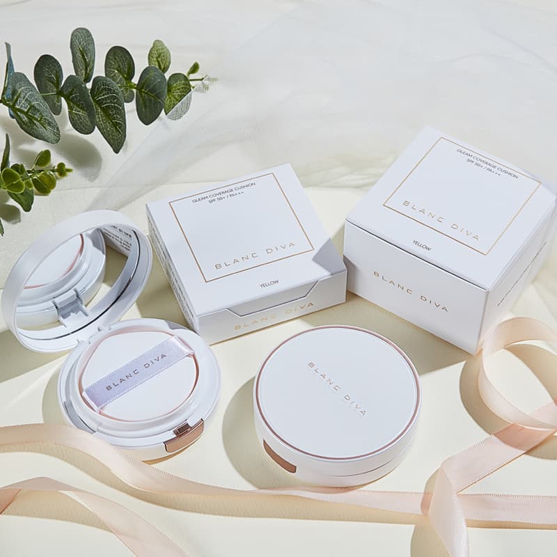 BLANC DIVA GLEAM COVERAGE CUSHION SKIN CARE MAKE UP RECOVERAGE