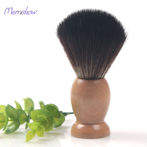 Custom Logo Travel Portable Black Hair 20 mm Wooden Facial Barber Shaving Razor Brushes Beard Brush