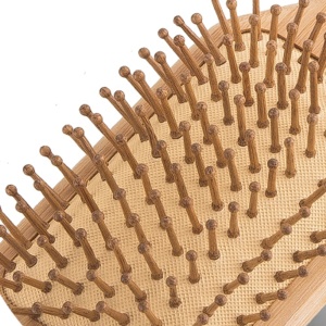 Customized professional ecofriendly nature bamboo wooden hair brush 100% natural