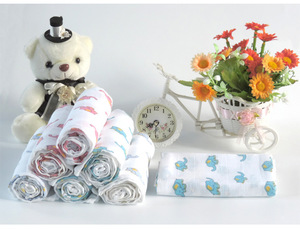 cute elephant muslin cloth 70cm *70cm baby diaper /nappy manufactort factory in china