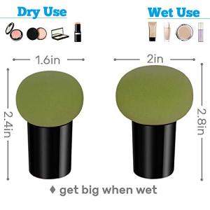 Free Sample Custom Color Short Plastic Handle Mushroom Shape Make up Powder Puff Makeup Sponge With Case