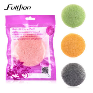 Fulljion konjac facial puff bamboo charcoal  gentle exfoliating oil-control konjac cleansing sponge cleansing ball