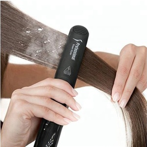 Grey&Black Steam Flat Iron Hair Straightener,Professional Salon Ceramic Tourmaline Flat Iron with Vapor Heat up Fast