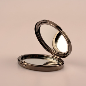 gunmetal Oval Compact Mirror