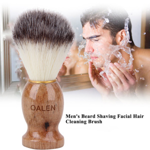 High Quality Private Label Beard Cleansing Mens Shaving Tool Wooden Handle Nylon Shaving Brush