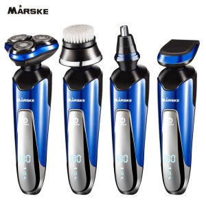 Hot Selling MARSKE Professional 4in1 Grooming Kit LCD Display Battery Power Beard Trimmer Rotary Face Shavers