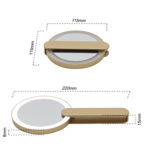 led light cosmetic vanity hand gift gold pocket compact mirror