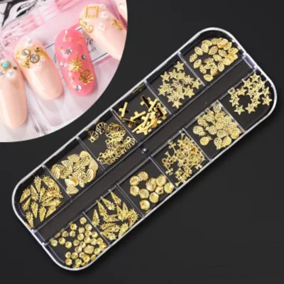 Mixed Nail Rhinestones Plastic Box Nail Art Decorations