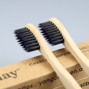natural bamboo biodegradable adult bamboo toothbrush with soft charcoal bristles BPA free OEM