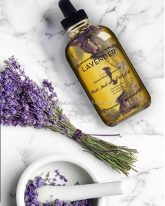 OEM Lavender Multi-Use Oil for Face, Natural Bath & Body Lavender Oil with Flower Petals Moisturizing Acne Treatment Face Oil